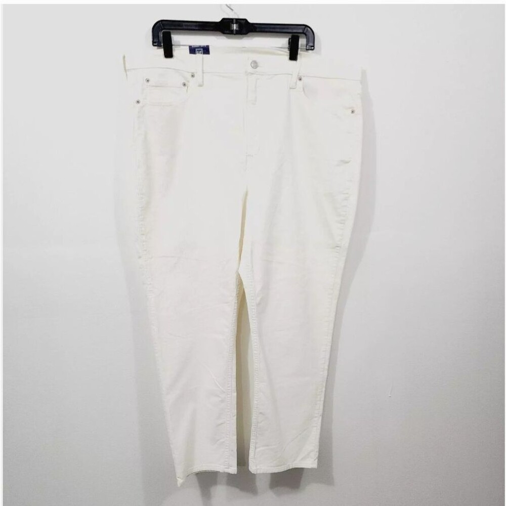 GAP Ivory High-Rise Stretch Cigarette 5-Pocket Corduroy Jeans NEW Plus Size 20R